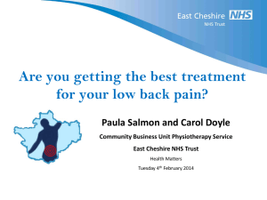 Are you getting the best treatment for your low back pain?