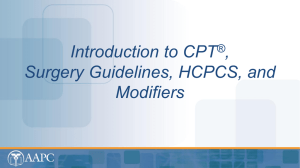 Introduction to CPT®, Surgery Guidelines, HCPCS, and Modifiers