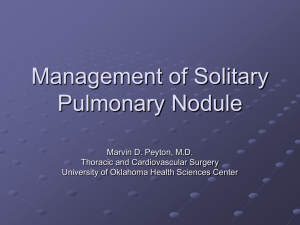 Management of Solitary Pulmonary Nodule