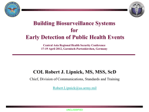 Building Bio-Surveillance Systems for Early Detection of
