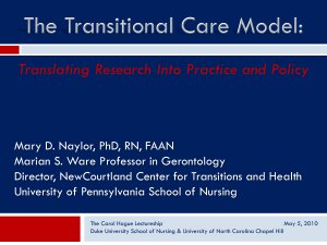 Transitional care - Duke Center of Geriatric Nursing Excellence