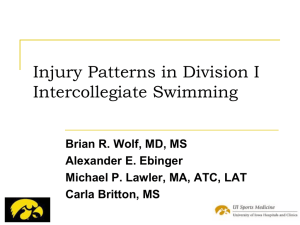 Swimming Epidemiology - Athletic Training at Iowa