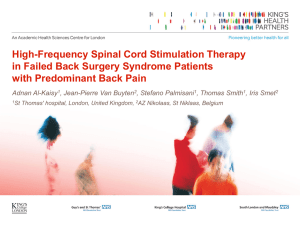 High-Frequency Spinal Cord Stimulation Therapy in Failed Back