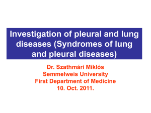 Investigation of pleural and lung diseases (Syndromes of lung and