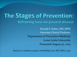 The Stages of Prevention: Reframing How We Prevent Disease