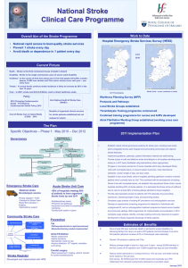 National rapid access to best-quality stroke services Prevent 1