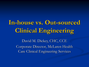 In-house vs. Outsource Clinical Engineering