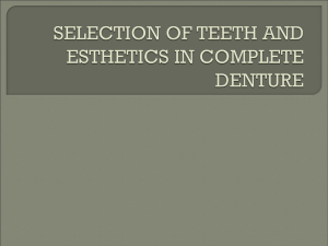 selection of teeth and esthetics in complete denture