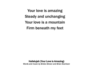 Hallelujah (You`re Love is Amazing) Words and music by Breton