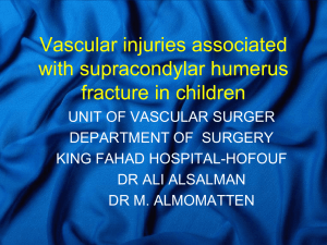Vascular injuries associated with supracondylar fracture in