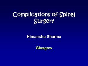 Complications of spinal surgery