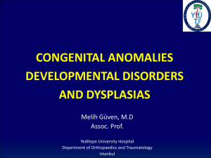 Congenital anomalies, developmental disorders