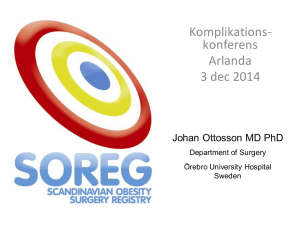 Komplikationsdata från SOREG – Johan Ottosson (Örebro