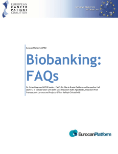 Biobanking: FAQs - EurocanPlatform