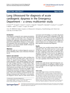 Lung Ultrasound for diagnosis of acute cardiogenic dyspnea in the