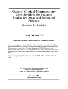 General Clinical Pharmacology Considerations for