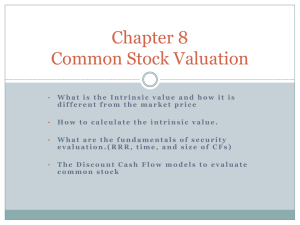 Chapter 8 Common Stock Valuation