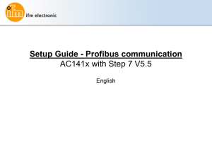 Setup Guide - Profibus communication