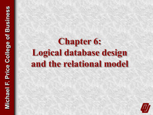 Chapter 6: Logical database design and the relational model