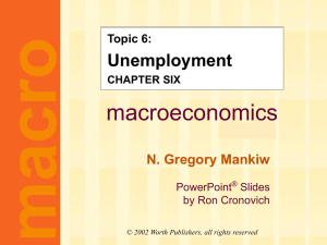 Mankiw 5/e Chapter 6: Unemployment