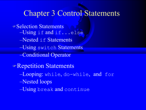 Chapter 3, Control statements - NYU Computer Science Department