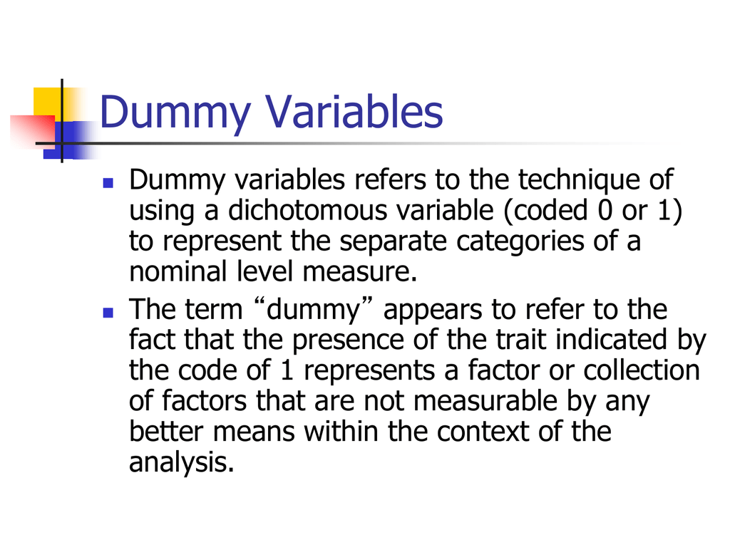 hypothesis testing dummy variables