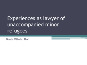 Experiences as lawyer of unaccompanied minor refugee