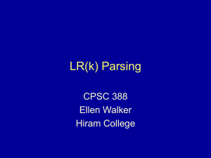 LR0 and SLR(1) parsing (Louden 5.2-5.3, JFLAP