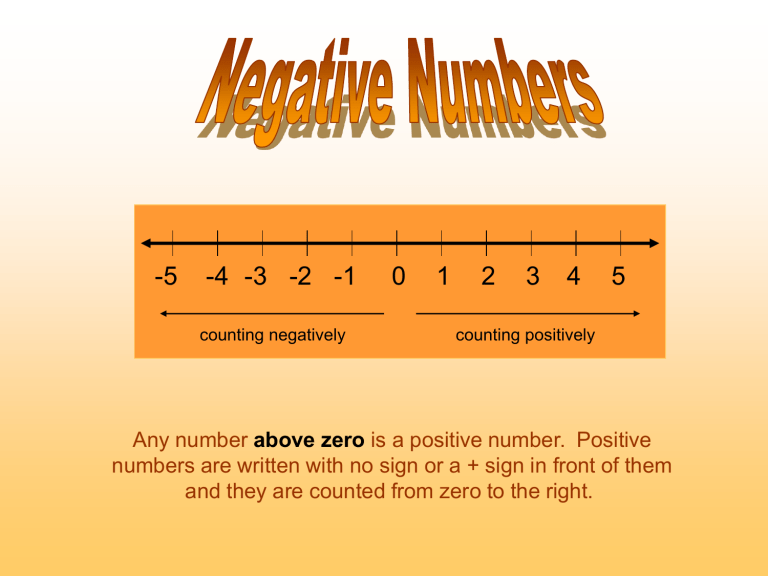 Negative Numbers