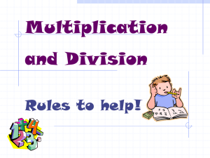 Multiplication & Division Rules PowerPoint