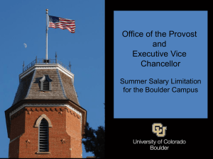 Summer Salary Presentation - University of Colorado Boulder