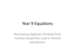 Year 9 Equations
