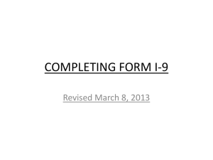 COMPLETING FORM I-9 Revised March 8, 2013