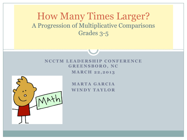 How Many Times Larger A Progression Of Multiplicative Comparisons