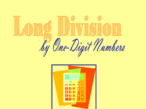 Long Division Introduction