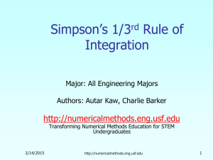 Simpson`s 1/3rd Rule