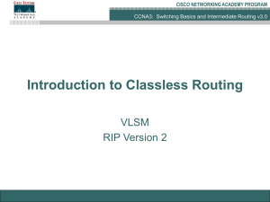 CCNA3 Chapter 1 Introduction to Classless Routing