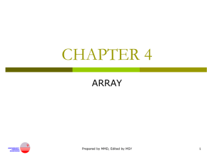 Chapter 8: Arrays