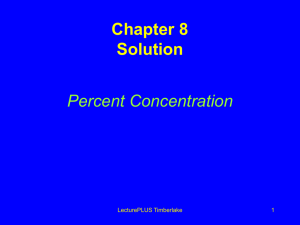 Chapter 8 Solution Percent Concentration