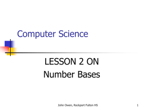 Computer Number Bases Lesson 2
