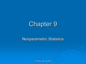 Chap. 9: Nonparametric Statistics