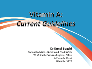 Vitamin A * current guidelines