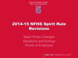 2014-15 NFHS Spirt Rules PowerPoint