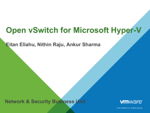 Open vSwitch for Microsoft Hyper-V Eitan Eliahu, Nithin Raju, Ankur