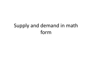 Supply and demand in math form