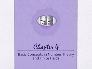 Chapter 4: Basic Concepts in Number Theory and Finite Fields