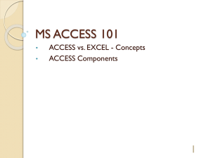 MS ACCESS 101 - Library @ University of the West