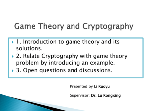 Game Theory and Cryptography