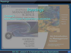 A.10 Advanced Finance Applications