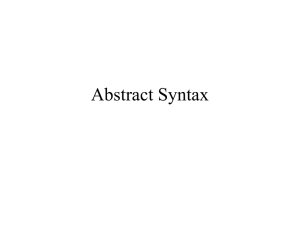 Abstract Syntax and its Representation
